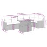 Salon de jardin 7 pcs avec coussins noir résine tressée 513294513294