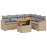 Salon de jardin avec coussins 7 pcs beige résine tressée 513297513297
