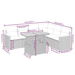 Salon de jardin avec coussins 7 pcs beige résine tressée 513297513297