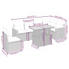 Salon de jardin 7 pcs avec coussins noir résine tressée 513298513298