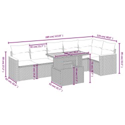 Salon de jardin avec coussins 7 pcs beige résine tressée 513299513299