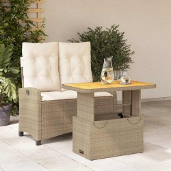 Ensemble à manger de jardin et coussins 2 pcs beige poly rotin 513305513305