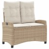 Ensemble à manger de jardin et coussins 2 pcs beige poly rotin 513305513305