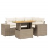 Salon de jardin avec coussins 5 pcs beige résine tressée 513308513308