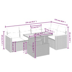 Salon de jardin avec coussins 6 pcs beige résine tressée 513310513310