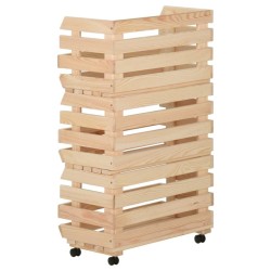 Chariot à légumes 37x30x80 cm Bois de pin solide 513314513314