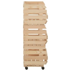 Chariot à légumes 37x30x80 cm Bois de pin solide 513314513314