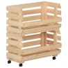 Chariot à légumes 37x30x80 cm Bois de pin solide 513314513314