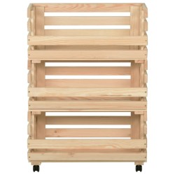 Chariot à légumes 57x30x80 cm Bois de pin solide 513315513315