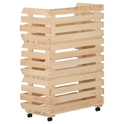 Chariot à légumes 57x30x80 cm Bois de pin solide 513315513315