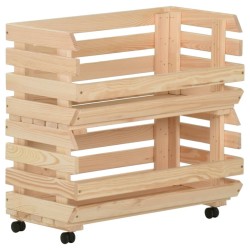 Chariot à légumes 57x30x80 cm Bois de pin solide 513315513315