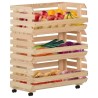 Chariot à légumes 77x30x80 cm Bois de pin solide 513316513316