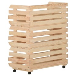 Chariot à légumes 77x30x80 cm Bois de pin solide 513316513316