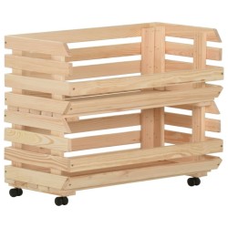 Chariot à légumes 77x30x80 cm Bois de pin solide 513316513316