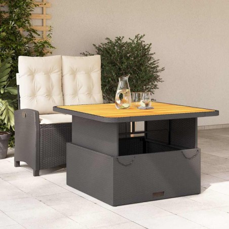 Ensemble à manger de jardin coussins 2pcs noir résine tressée 513319513319