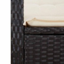Ensemble à manger de jardin coussins 2pcs noir résine tressée 513319513319