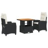 Ensemble à manger de jardin avec coussins 3 pcs Noir 513320513320