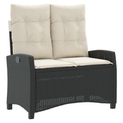 Ensemble à manger de jardin coussins 2pcs noir résine tressée 513321513321