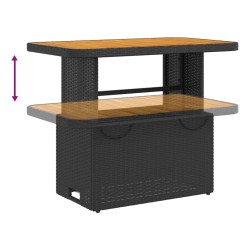 Ensemble à manger de jardin coussins 2pcs noir résine tressée 513324513324