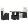 Ensemble à manger de jardin avec coussins 3 pcs Noir 513326513326