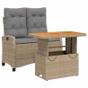 Ensemble à manger de jardin et coussins 2 pcs beige poly rotin 513328513328