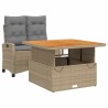 Ensemble à manger de jardin et coussins 2 pcs beige poly rotin 513329513329