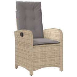 Ensemble à manger de jardin coussins 4 pcs beige résine tressée 513333513333
