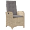 Ensemble à manger de jardin coussins 4 pcs beige résine tressée 513333513333