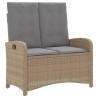 Ensemble à manger de jardin et coussins 2 pcs beige poly rotin 513334513334