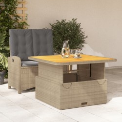 Ensemble à manger de jardin et coussins 2 pcs beige poly rotin 513335513335