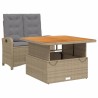 Ensemble à manger de jardin et coussins 2 pcs beige poly rotin 513335513335