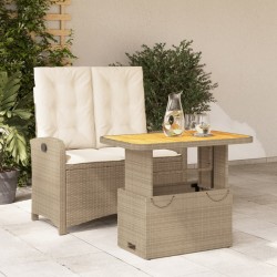 Ensemble à manger de jardin et coussins 2 pcs beige poly rotin 513339513339