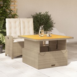 Ensemble à manger de jardin et coussins 2 pcs beige poly rotin 513340513340