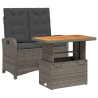 Ensemble à manger de jardin et coussins 2 pcs gris rotin 513343513343