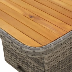 Ensemble à manger de jardin et coussins 2 pcs gris rotin 513343513343