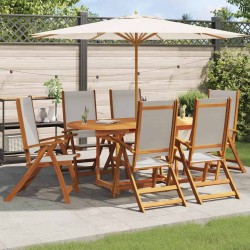 Chaises pliables de jardin lot de 6 bois d'acacia et textilène 513344513344