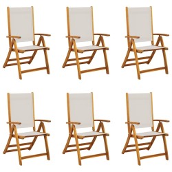 Chaises pliables de jardin lot de 6 bois d'acacia et textilène 513344513344