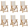 Chaises pliables de jardin lot de 6 bois d'acacia et textilène 513344513344