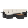 Salon de jardin 7 pcs avec coussins noir résine tressée 513347513347