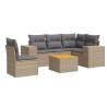 Salon de jardin avec coussins 6 pcs beige résine tressée 513354513354