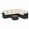 Salon de jardin 7 pcs avec coussins noir résine tressée 513357513357