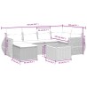 Salon de jardin avec coussins 7 pcs gris résine tressée 513361513361
