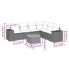 Salon de jardin 7 pcs avec coussins noir résine tressée 513369513369