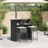 Ensemble de bar de jardin 3 pcs avec coussins noir poly rotin 513371513371