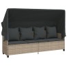 Salon de jardin 5 pcs avec coussins gris clair résine tressée 513373513373