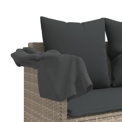 Salon de jardin 5 pcs avec coussins gris clair résine tressée 513373513373