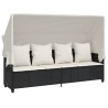 Salon de jardin 5 pcs avec coussins noir résine tressée 513375513375