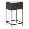 Ensemble de bar de jardin 5 pcs avec coussins noir poly rotin 513376513376