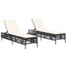 Chaises longues avec coussins lot de 2 noir résine tressée 513377513377
