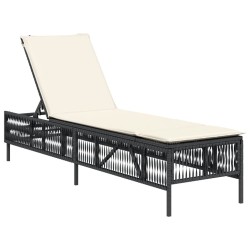 Chaises longues avec coussins lot de 2 noir résine tressée 513377513377